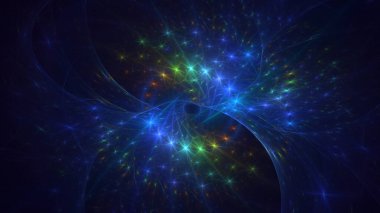 3D elle işleme teknolojisi soyut fraktal arkaplan. Bu AI Generatd illüstrasyonu değil.