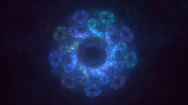 3D elle işleme teknolojisi soyut fraktal arkaplan. Bu AI Generatd illüstrasyonu değil.