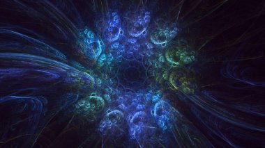 3D el yapımı, soyut fantezi ışık fraktal arka plan. Bu AI Generatd illüstrasyonu değil.