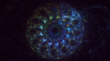 3D el yapımı, soyut fantezi ışık fraktal arka plan. Bu AI Generatd illüstrasyonu değil.