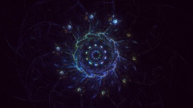 3D el yapımı, soyut fantezi ışık fraktal arka plan. Bu AI Generatd illüstrasyonu değil.