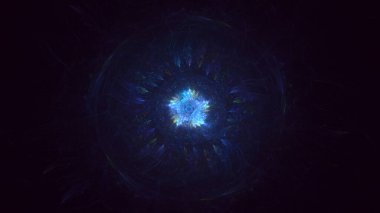 3D görüntüleme, soyut mavi teknoloji fraktal arkaplan. Bu AI Generatd illüstrasyonu değil.