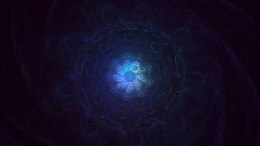 3D elle işleme teknolojisi soyut fraktal arkaplan. Bu AI Generatd illüstrasyonu değil.