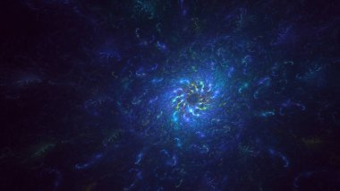 3D elle işleme teknolojisi soyut fraktal arkaplan. Bu AI Generatd illüstrasyonu değil.