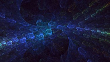 3D elle, soyut fraktal elektromanyetik arkaplan oluşturma. Bu AI Generatd illüstrasyonu değil.