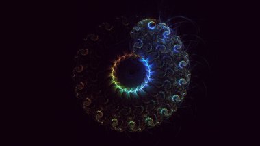 3D el yapımı, soyut fantezi ışık fraktal arka plan. Bu AI Generatd illüstrasyonu değil.