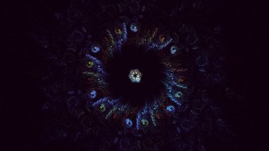 3D el yapımı, soyut fantezi ışık fraktal arka plan. Bu AI Generatd illüstrasyonu değil.