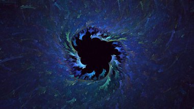 3D el yapımı soyut mavi fraktal ışık arkaplanı. Bu AI Generatd illüstrasyonu değil.