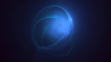 3D görüntüleme, soyut mavi teknoloji fraktal arkaplan. Bu AI Generatd illüstrasyonu değil.