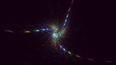 3D görüntüleme, soyut mavi teknoloji fraktal arkaplan. Bu AI Generatd illüstrasyonu değil.