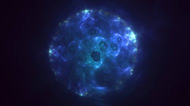 3D görüntüleme, soyut mavi teknoloji fraktal arkaplan. Bu AI Generatd illüstrasyonu değil.