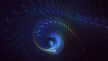 3D elle işleme teknolojisi soyut fraktal arkaplan. Bu AI Generatd illüstrasyonu değil.