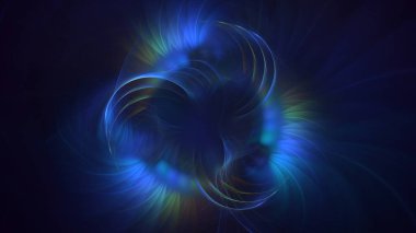 3D elle, soyut fraktal elektromanyetik arkaplan oluşturma. Bu AI Generatd illüstrasyonu değil.