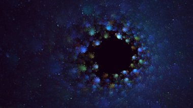 3D elle, soyut fraktal elektromanyetik arkaplan oluşturma. Bu AI Generatd illüstrasyonu değil.