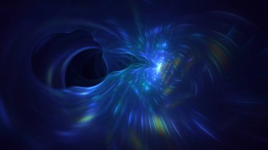 3D elle, soyut fraktal elektromanyetik arkaplan oluşturma. Bu AI Generatd illüstrasyonu değil.