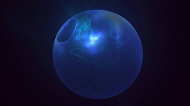 3D görüntüleme, soyut mavi teknoloji fraktal arkaplan. Bu AI Generatd illüstrasyonu değil.