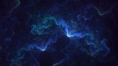 3D görüntüleme, soyut mavi teknoloji fraktal arkaplan. Bu AI Generatd illüstrasyonu değil.