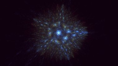 3D görüntüleme, soyut mavi teknoloji fraktal arkaplan. Bu AI Generatd illüstrasyonu değil.