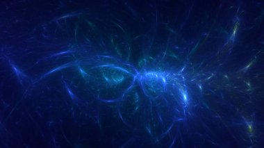 3D görüntüleme, soyut mavi teknoloji fraktal arkaplan. Bu AI Generatd illüstrasyonu değil.