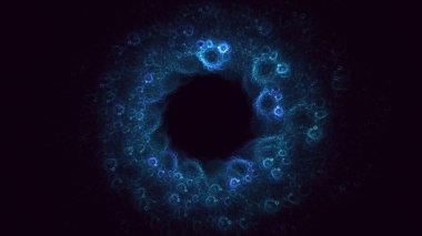 3D görüntüleme, soyut mavi teknoloji fraktal arkaplan. Bu AI Generatd illüstrasyonu değil.