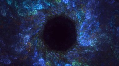 3D el yapımı soyut yuvarlak ışık arkaplanı. Bu AI Generatd illüstrasyonu değil.