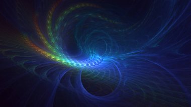 Soyut fraktal ışık arkaplanı 3D elle oluşturuluyor. Bu AI Generatd illüstrasyonu değil.