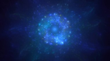 3D el yapımı soyut mavi fraktal ışık arkaplanı. Bu AI Generatd illüstrasyonu değil.