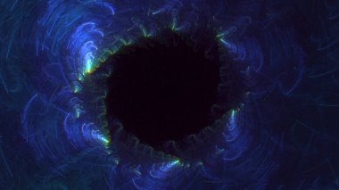 3D el yapımı soyut mavi fraktal ışık arkaplanı. Bu AI Generatd illüstrasyonu değil.