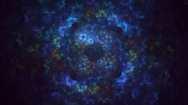 Soyut fraktal ışık arkaplanı 3D elle oluşturuluyor. Bu AI Generatd illüstrasyonu değil.