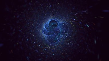 3D elle hazırlanmış soyut alan ve nebula arkaplanı. Bu AI Generatd illüstrasyonu değil.