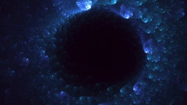 3D görüntüleme, soyut mavi teknoloji fraktal arkaplan. Bu AI Generatd illüstrasyonu değil.