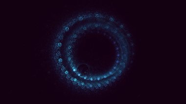 3D görüntüleme, soyut mavi teknoloji fraktal arkaplan. Bu AI Generatd illüstrasyonu değil.