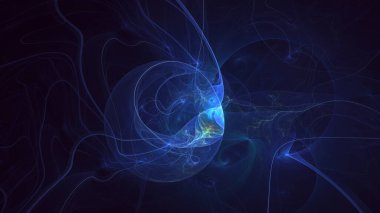 3D elle, soyut fraktal elektromanyetik arkaplan oluşturma. Bu AI Generatd illüstrasyonu değil.