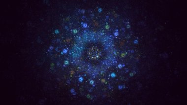 3D elle, soyut fraktal elektromanyetik arkaplan oluşturma. Bu AI Generatd illüstrasyonu değil.