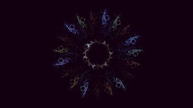 3D elle, soyut fraktal elektromanyetik arkaplan oluşturma. Bu AI Generatd illüstrasyonu değil.