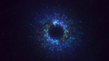 3D görüntüleme, soyut mavi teknoloji fraktal arkaplan. Bu AI Generatd illüstrasyonu değil.