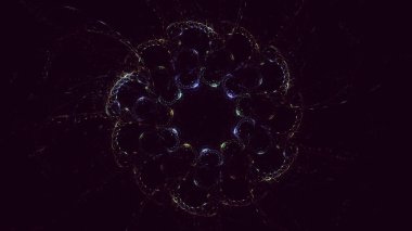 3D görüntüleme, soyut mavi teknoloji fraktal arkaplan. Bu AI Generatd illüstrasyonu değil.