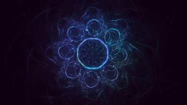 3D el yapımı soyut yuvarlak ışık arkaplanı. Bu AI Generatd illüstrasyonu değil.