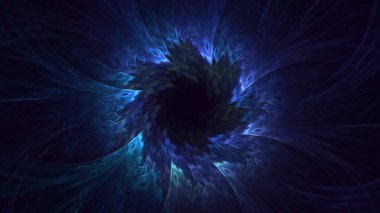 3D, soyut çok renkli fraktal ışık arkaplanı ve parlak merkez. Bu AI Generatd illüstrasyonu değil.