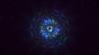 3D el yapımı soyut yuvarlak ışık arkaplanı. Bu AI Generatd illüstrasyonu değil.