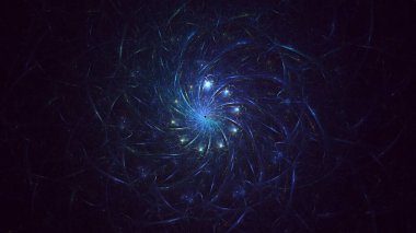 3D elle fraktal çizim. Soyut rengarenk teknoloji ışık arkaplanı oluşturma. İllüstrasyon Al tarafından oluşturulmadı.