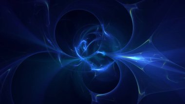 3D el yapımı soyut mavi fraktal ışık arkaplanı. Bu AI Generatd illüstrasyonu değil.