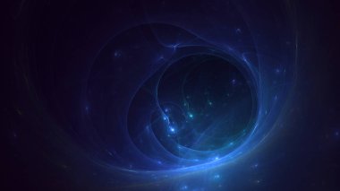 3D el yapımı soyut mavi fraktal ışık arkaplanı. Bu AI Generatd illüstrasyonu değil.