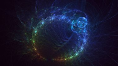 3D el yapımı soyut çok renkli fraktal ışık arkaplanı. Bu AI Generatd illüstrasyonu değil.