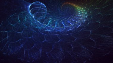 3D el yapımı, soyut fantezi ışık fraktal arka plan. Bu AI Generatd illüstrasyonu değil.