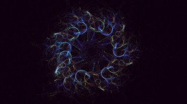 Soyut fraktal ışık arkaplanı 3D elle oluşturuluyor. Bu AI Generatd illüstrasyonu değil.