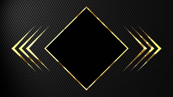 Роскошный графический фон - различные элементы из золота на углеродном фоне - 3D Иллюстрация