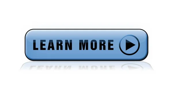Learn More Синяя Кнопка Изображением Мбаппе Полу Изолирована Белом Фоне — стоковое фото