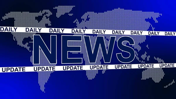 Daily News Update - design template for news channels or internet tv background - Daily News Update lettering on world map background - 3D Illustration