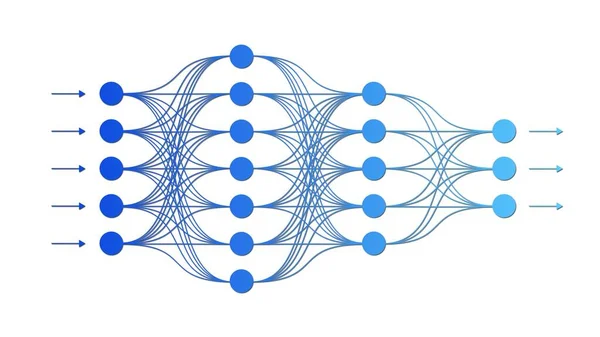 Neuronales Netzwerk Das Zukunftskonzept Des Maschinellen Lernens Illustration Stockfoto